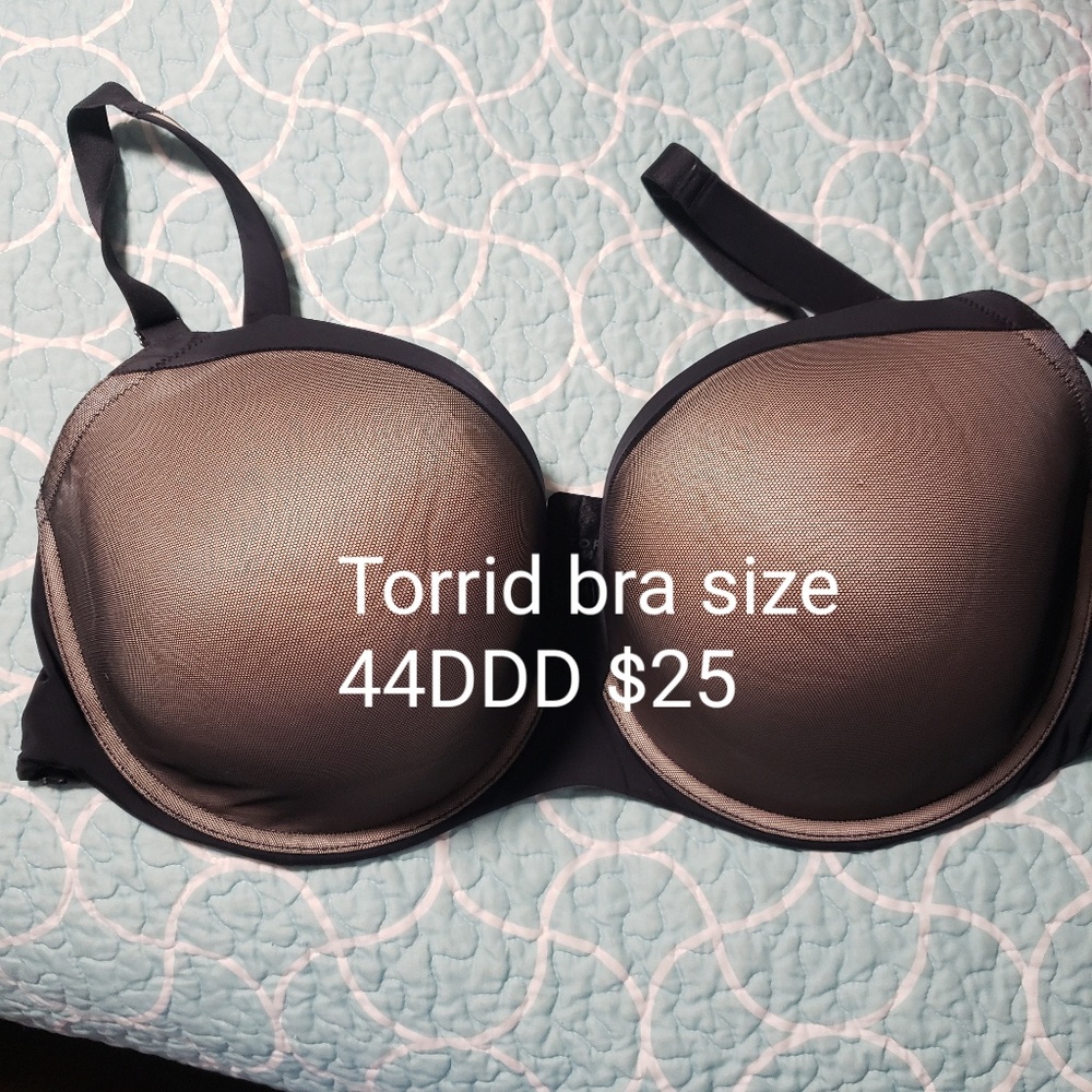 Torrid black and nude bra